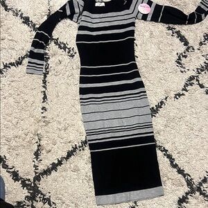 Striped Black and Gray Women's Dress new!!